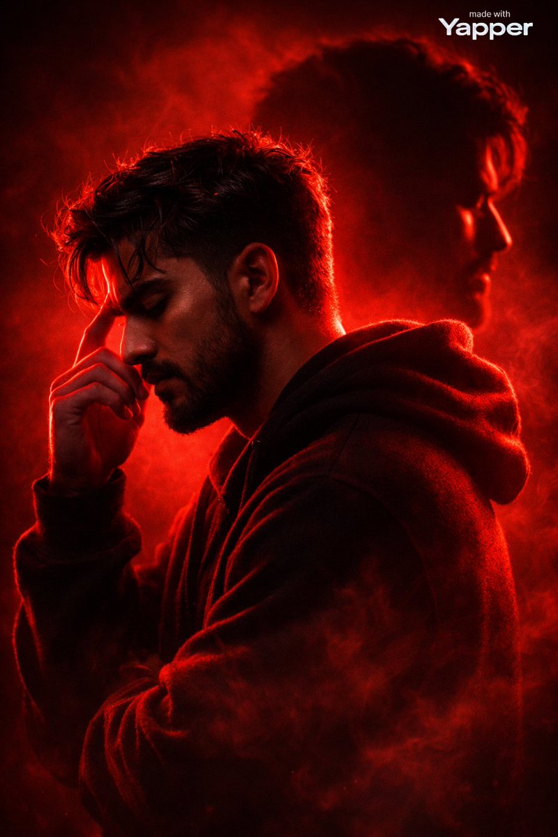 پرتره سینمایی قرمز با نورپردازی دراماتیک