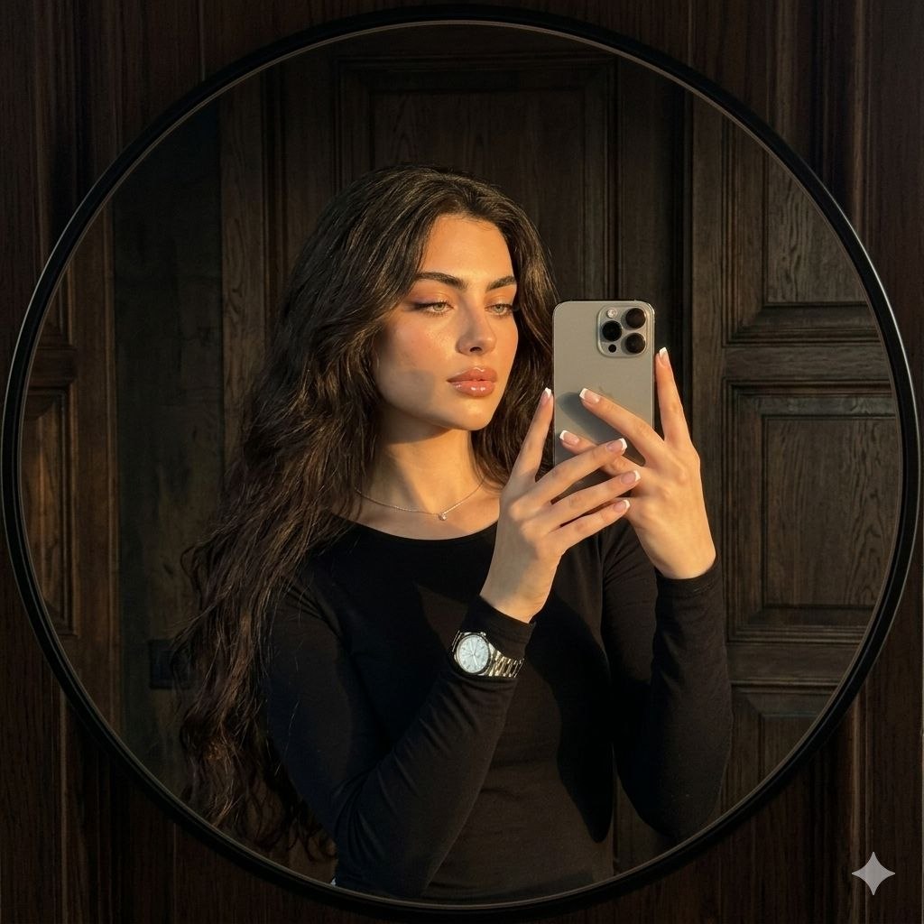 سلفی در آینه با استایل لوکس