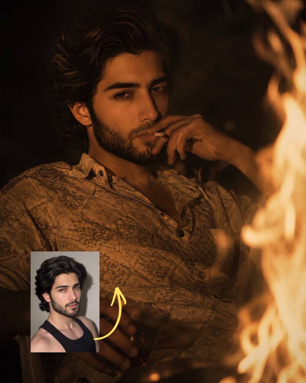 پرتره سینمایی کنار آتش