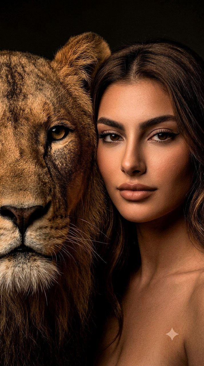 پرتره زن و شیر